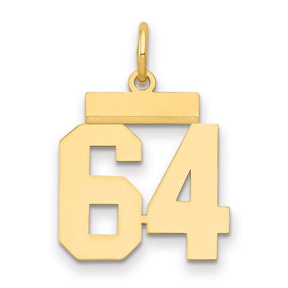 14k Yellow Gold, Athletic Collection, Small Polished Number...